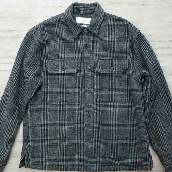 Abercrombie & Fitch Plaid Houndstooth Relaxed Fit Shacket Soft A&F size M - Picture 3 of 10